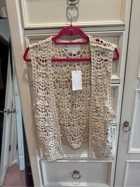 Zara Cream Crochet Openwork Tank Vest